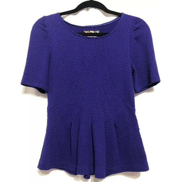 Anthropologie Postmark Georgia Peplum Top Size XS Womens Textured Top - Picture 1 of 8